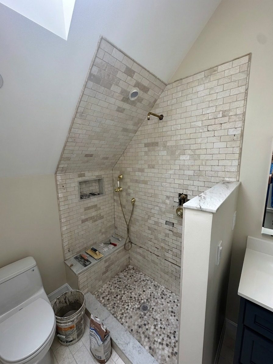 Open tub to frameless enclosure Needham MA chrome