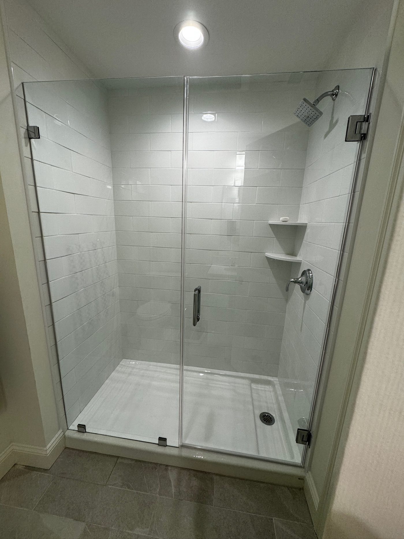 frameless shower door installation in Cambridge MA — IDEAL Shower Doors